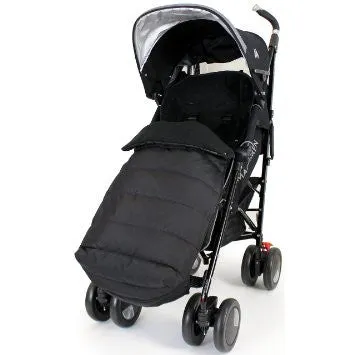 New Luxury Footmuff Liner - Black Fit Obaby Atlas, Tippitoes Stroller Mamas & Pa