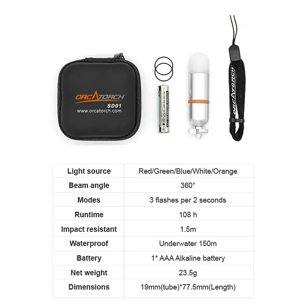 Orcatorch Scuba Dive Beacon Signal Light