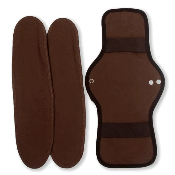 Organic Cotton Cloth Menstrual Pad Maxi Size with 2 inser liners: Plum