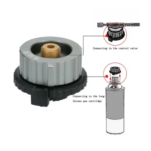 Outdoor Camping Stove Conversion Head Convert Adapter Nozzle Gas Bottle Screw for Long Butane Gas Cartridge