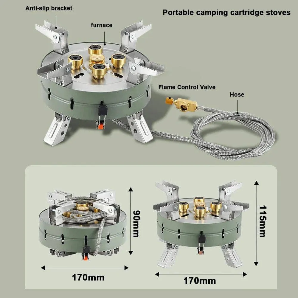 Outdoor Electronic Ignition Stoves High-Power Portable Foldable Adjustable Firepower Furnace Gasstove Camping Hiking