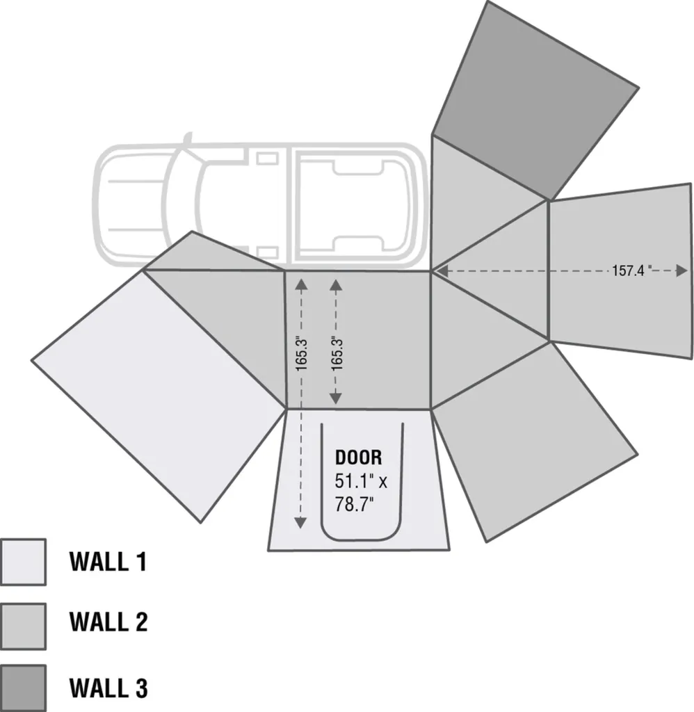 Overland Vehicle Systems Nomadic 270 Awning w/ Side Walls