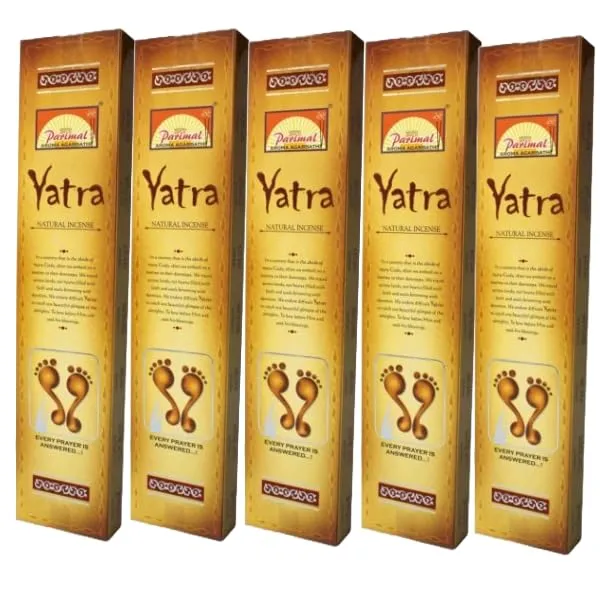 Parimal Agarbatti | Yatra Incense Sticks | Set of 5 | 120 Grams Incense Sticks | Natural Incense for Puja, Meditation, Freshness, Happy Vibes | Sacred Scents Natural Series | Sandal Flora Fragrance