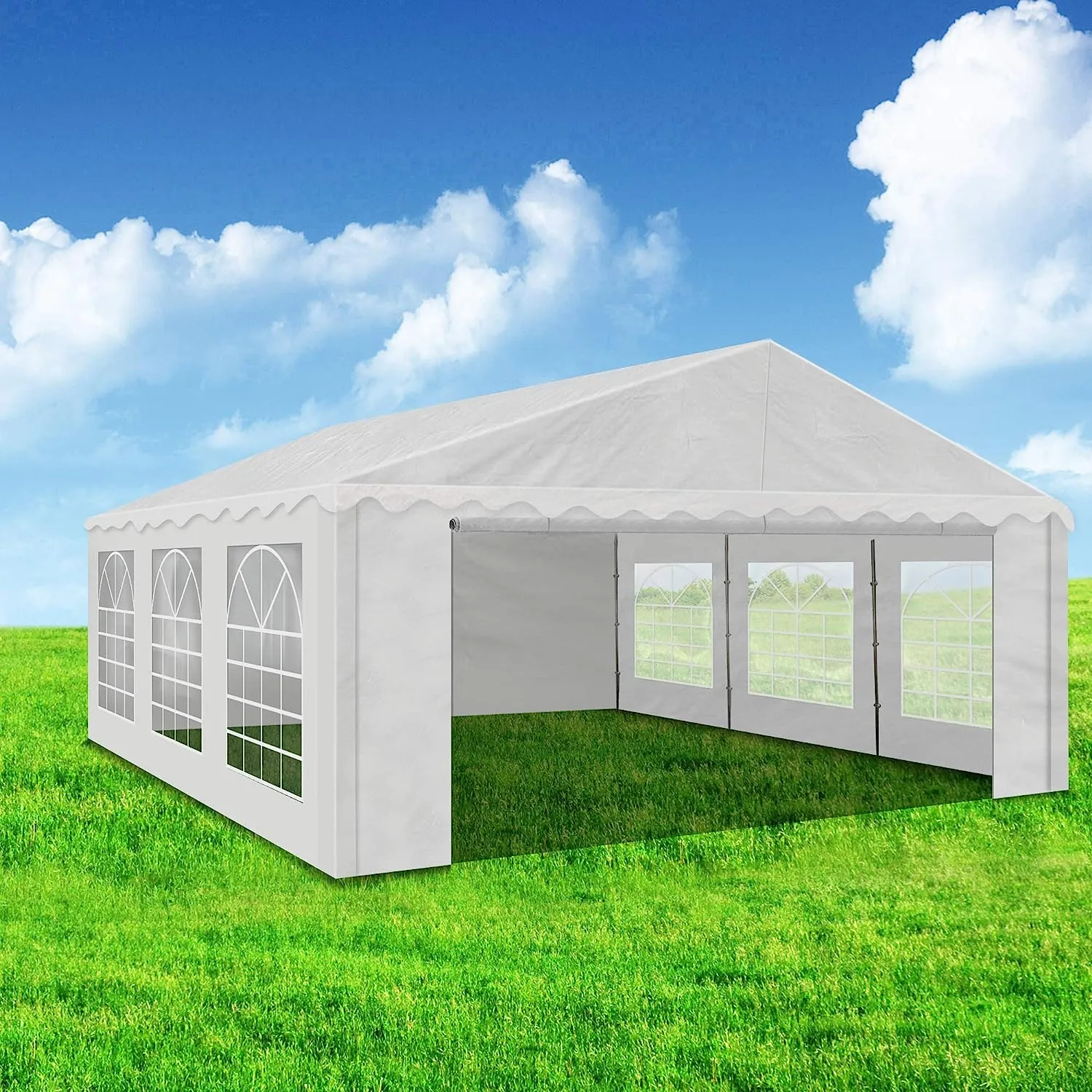 Party Tent 20x20 ft Heavy Duty Canopy Shelter for Wedding Event Fair with Fire Retardant Roof