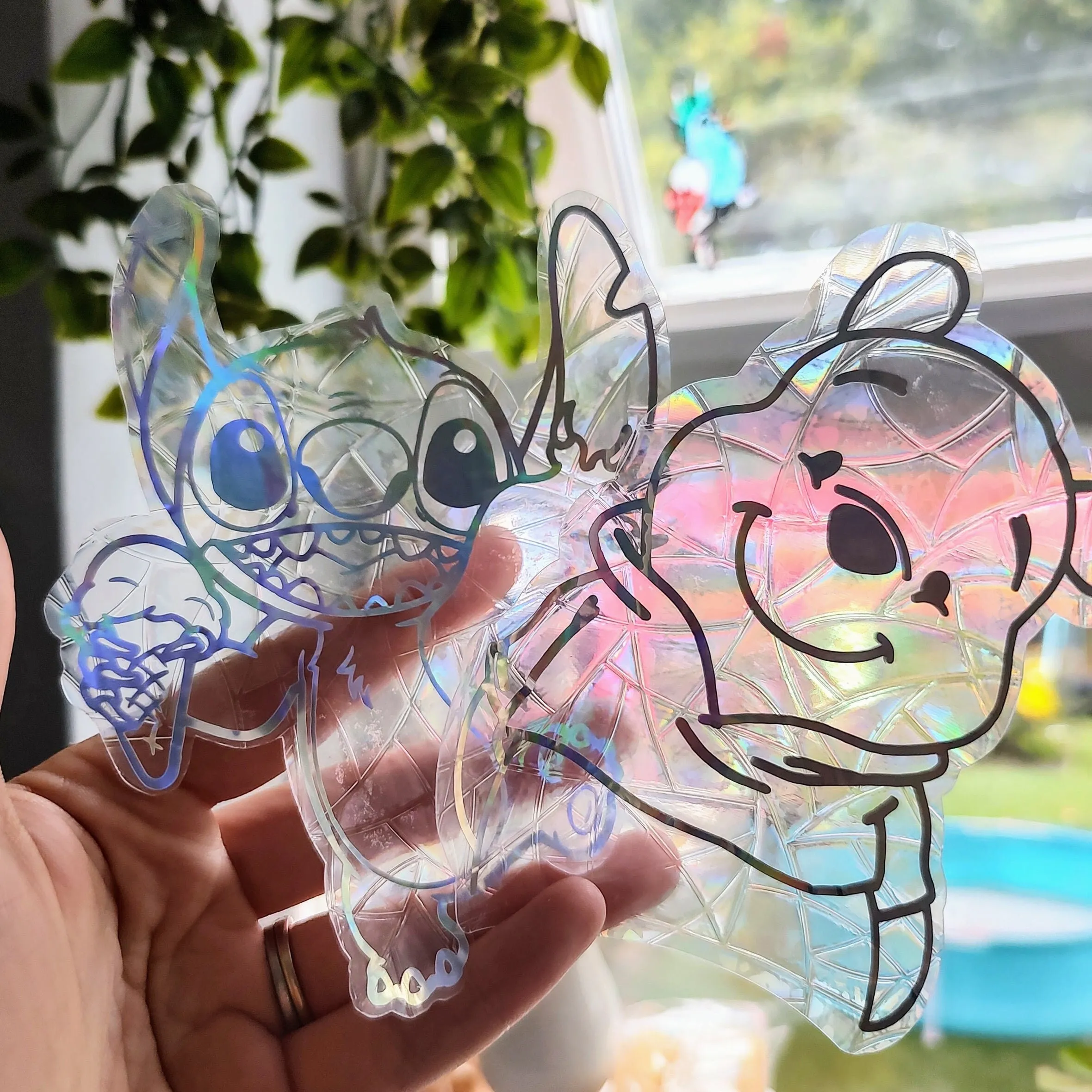 Pooh Bear Suncatcher Sticker Rainbow Maker Light Rays Window Cling Decal Home Decor Light Prism Nature Weather Cute Design Window