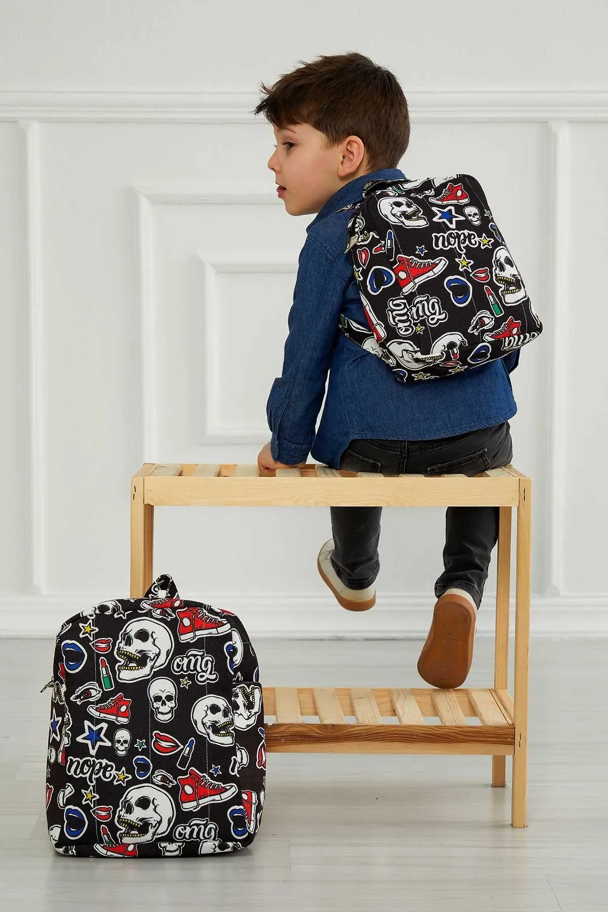 Preschool Backpack Kindergarten Little Kid Toddler School Backpacks for Boys and Girls Patterned Oversized Kid's Backpack 13'',CS-7B