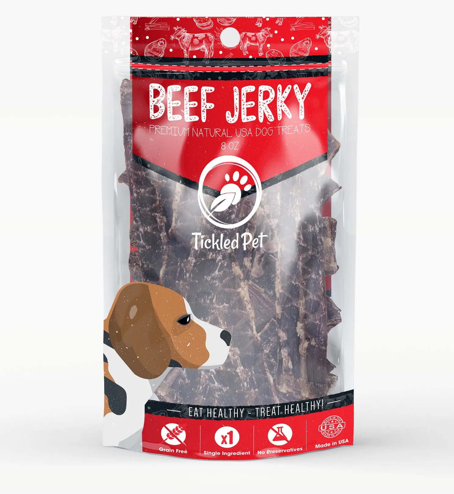 Protein-Packed Dog Treat Combo - Natural Beef Crisps, Premium Beef Jerky, and Odor Free USA Bully Sticks,with Some Extra Color.