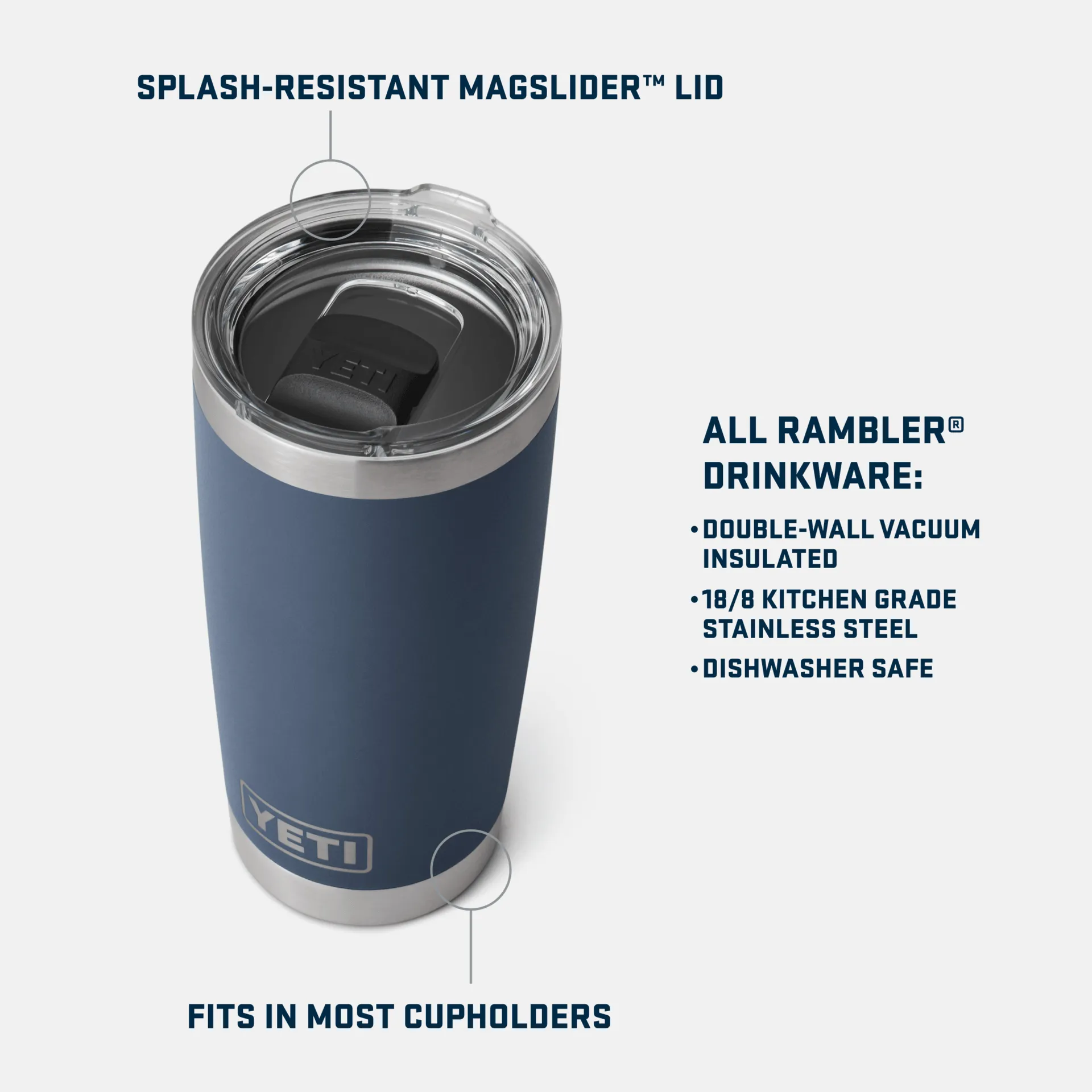 Rambler® 20 oz Tumbler w/Magslider™ Lid - Rescue Red