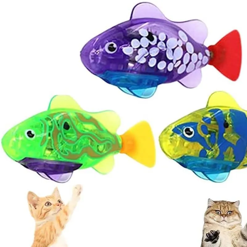 Robo Fish Cat Toy - LED Interactive Swimming Fish (3PCS)