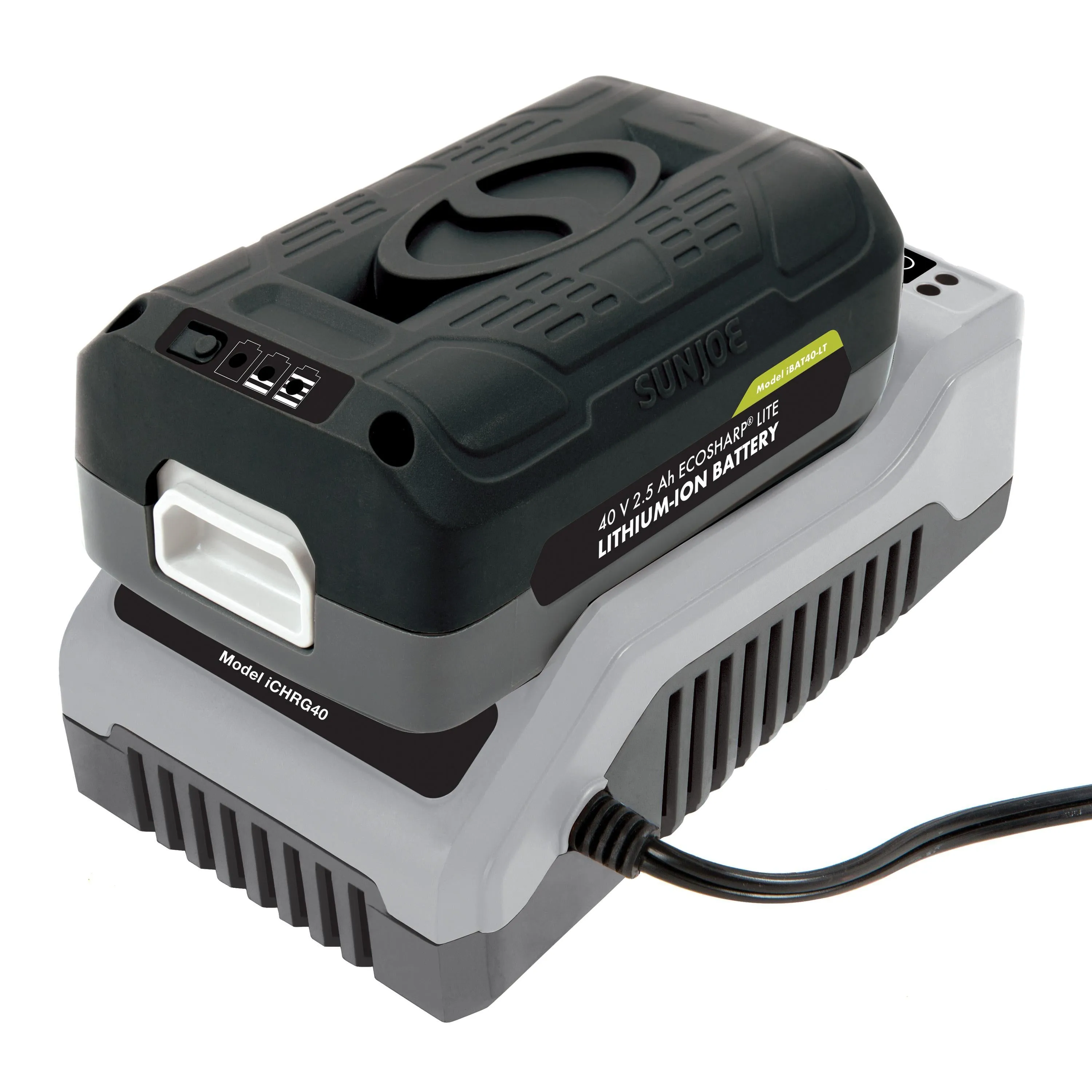 Snow Joe   Sun Joe iONMAX iBAT40-LT EcoSharp® LITE Lithium-Ion Battery | 40 Volt | 2.5 Ah