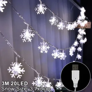 Snowflake 20 LED Lights 3 Meters for Christmas