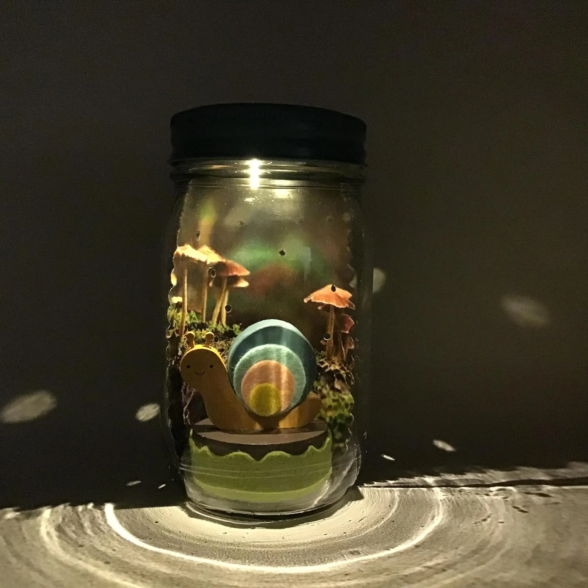 Solar Light - Mason Jar Snail by Tree by Kerri Lee