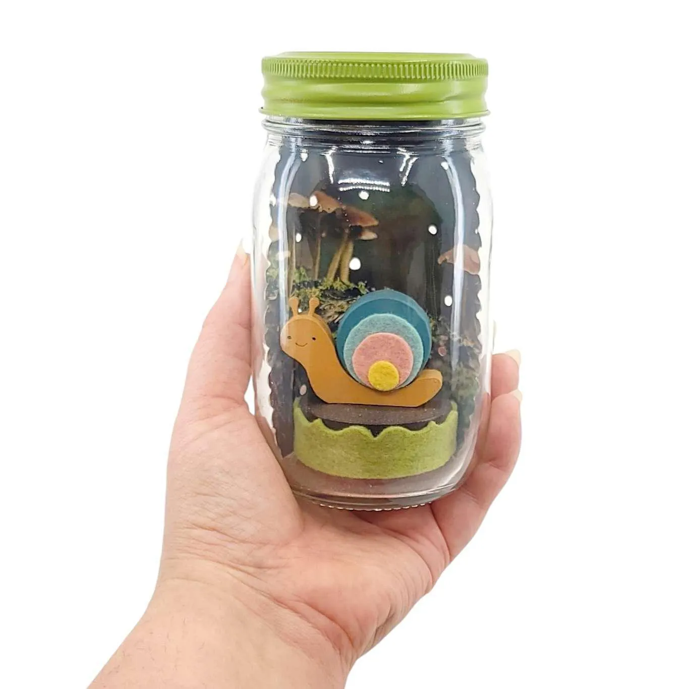 Solar Light - Mason Jar Snail by Tree by Kerri Lee