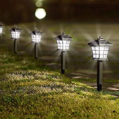 Solar Pathway Lights Outdoor Solar Garden Lights Solar Powered Landscape Lighting for Yard Patio, Garden, Walkway - 6 Pack