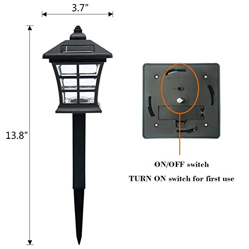 Solar Pathway Lights Outdoor Solar Garden Lights Solar Powered Landscape Lighting for Yard Patio, Garden, Walkway - 6 Pack