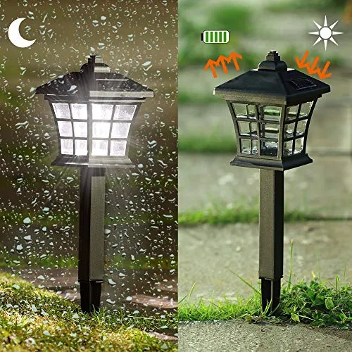 Solar Pathway Lights Outdoor Solar Garden Lights Solar Powered Landscape Lighting for Yard Patio, Garden, Walkway - 6 Pack