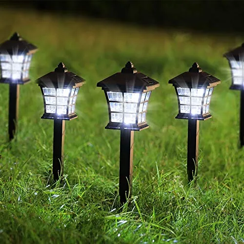 Solar Pathway Lights Outdoor Solar Garden Lights Solar Powered Landscape Lighting for Yard Patio, Garden, Walkway - 6 Pack