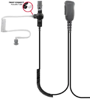 SPM-1383QD, Mirage, Quick Disconnect Lapel Microphone Kit, Black, Fits Motorola TRBO/APX