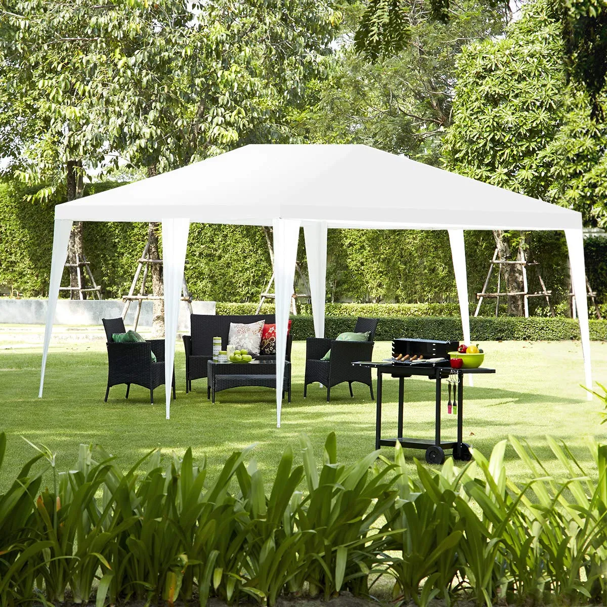 Tangkula Outdoor 10'x20' Canopy Tent, Heavy Duty Wedding Party Tent with 4 Removable Sidewalls & 2 Zippered Doorways