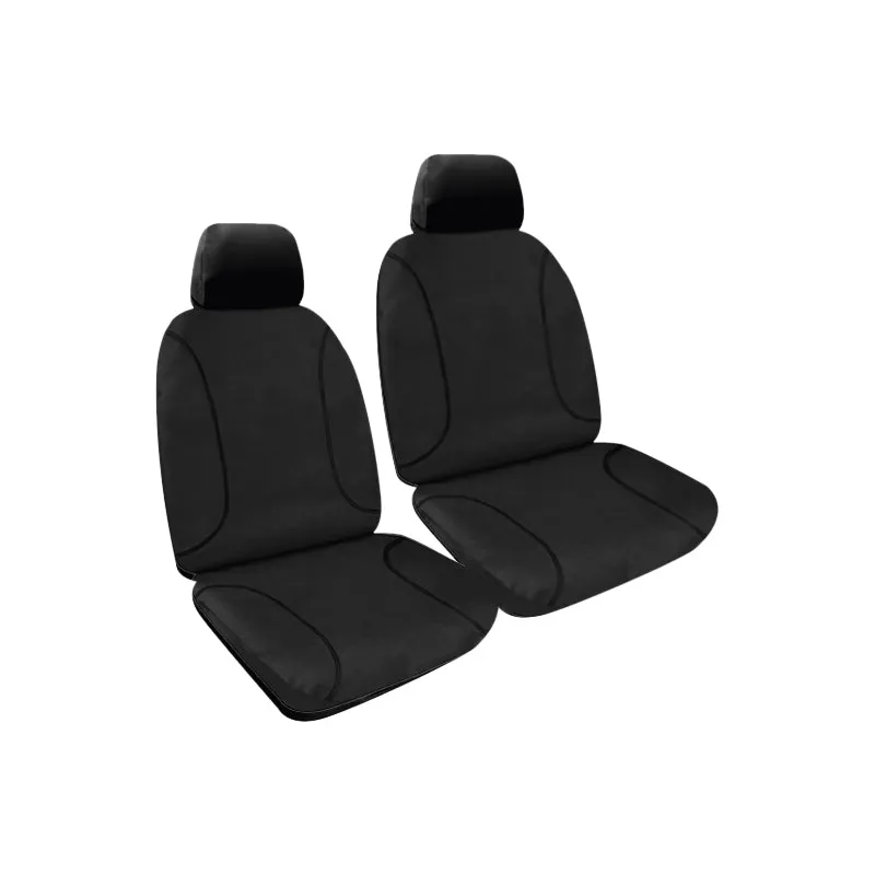 Tradies Full Canvas Seat Covers Suits Ford Ranger (PJ, PK) XL, XLT Wildtrak Dual Cab 01/2007-08/2011 Black