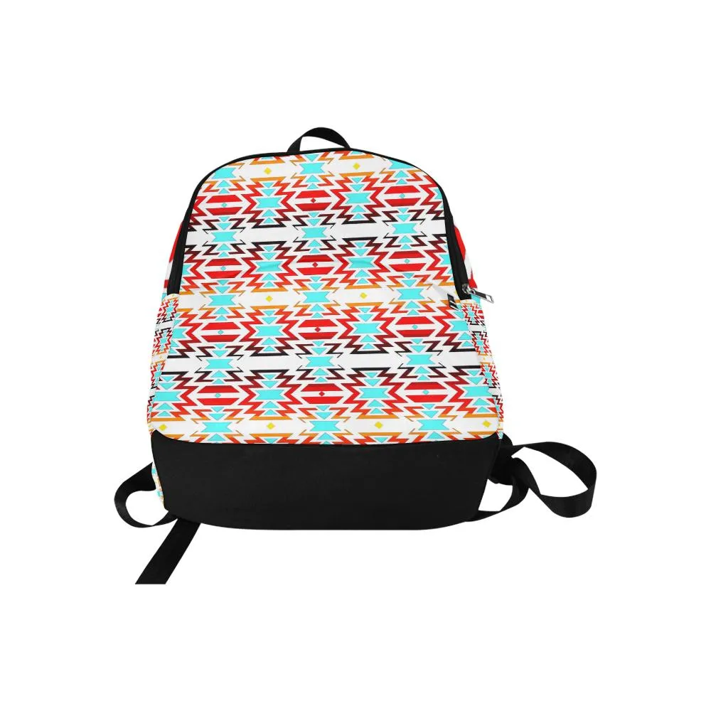 White Fire and Sky All Over Large Backpack