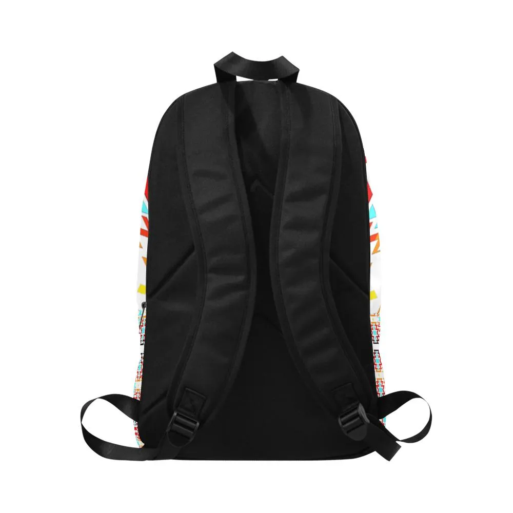 White Fire and Sky All Over Large Backpack