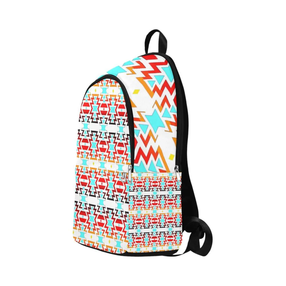 White Fire and Sky All Over Large Backpack