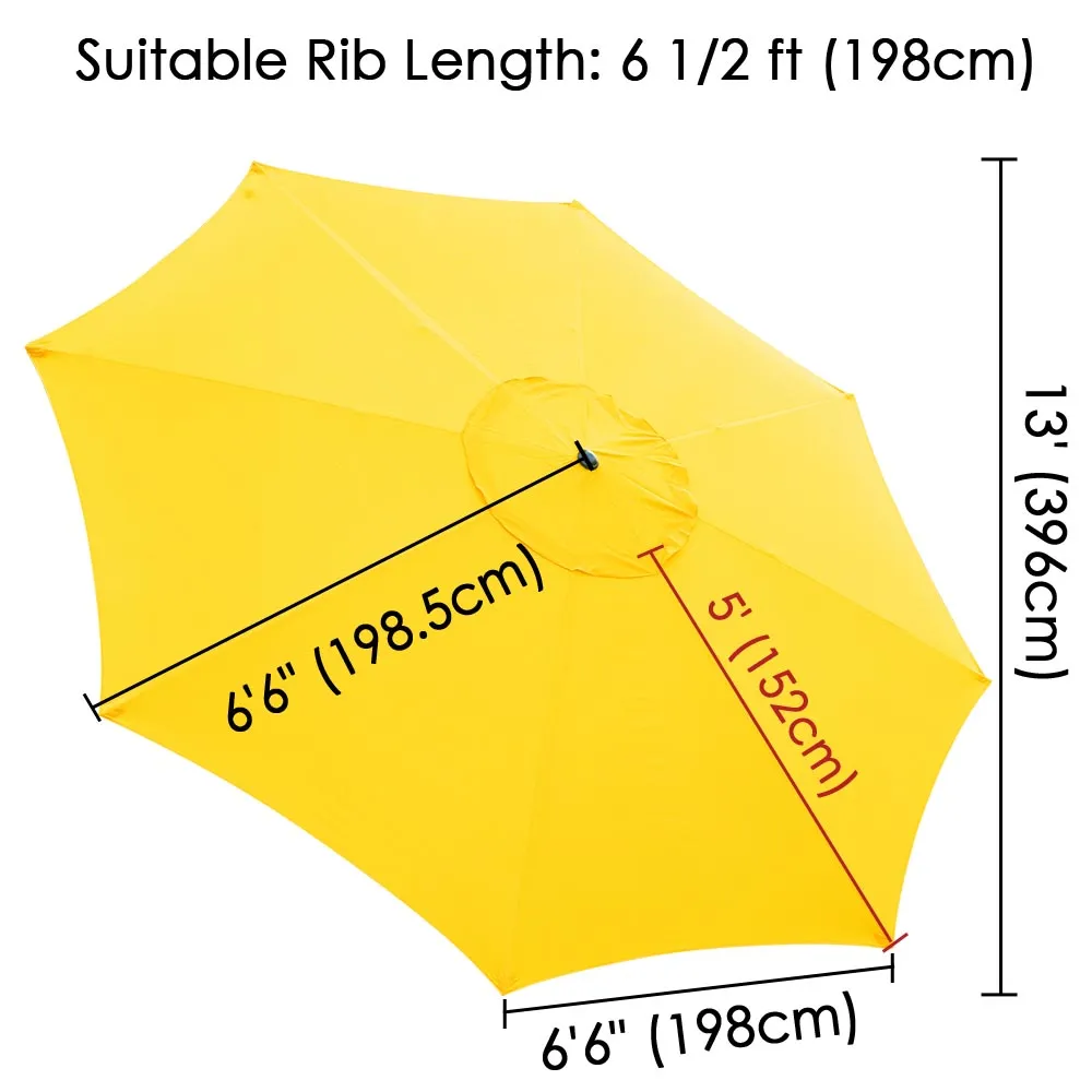 Yescom 13' Outdoor Market Umbrella Replacement Canopy 8-Rib